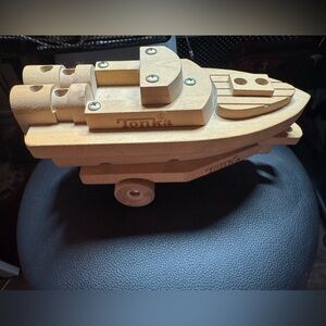 Tonka Natural Wooden Toy Boat